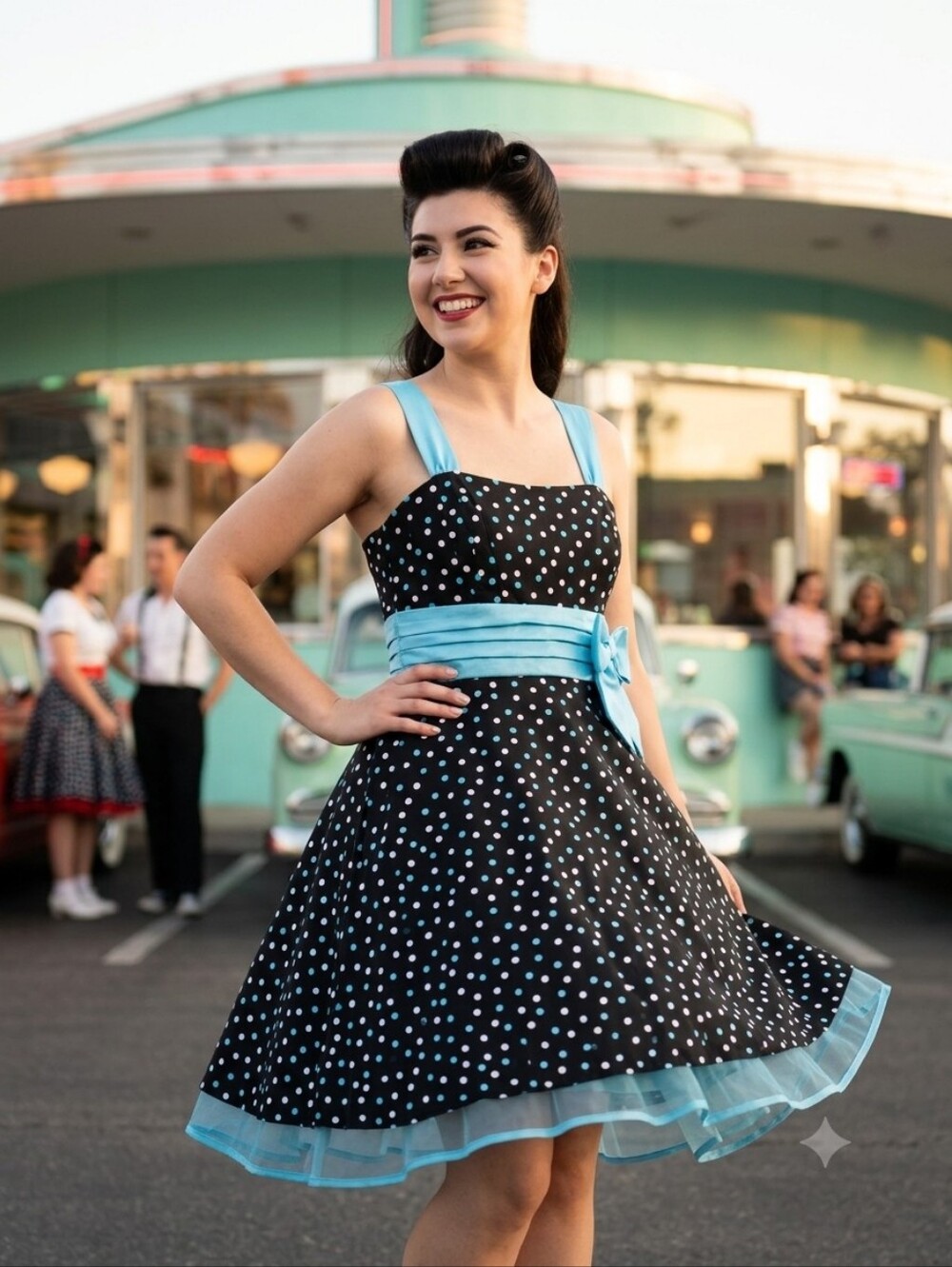 Vintage Taboo Y2k Polka Dot Pinup Dress Size Medium Party Homecoming Evening Out
